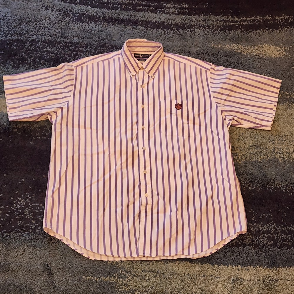 VTG Polo Ralph Lauren Golf Tilden Short Sleeve Button Down Shirt Men's Large